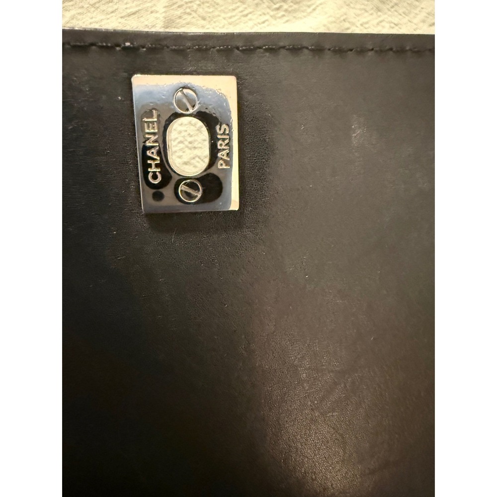 Chanel Black Leather Chain Trim CC Turn-Lock Crossbody Bag Silver Hardware - Picture 8 of 10